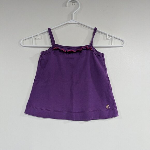*3/$10* Petit Bateau Lettuce Hem Ruffle Tank Purple Pink Size 5 - Picture 1 of 3